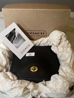 Vintage Coach Legacy Companion Flap Crossbody Bag Black 9076 NWOT